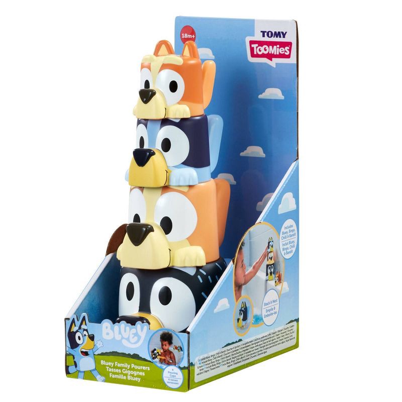 slide 8 of 9, Tomy Bluey Family Pourers - Nesting, Stacking Cups Bath Toy, 1 ct