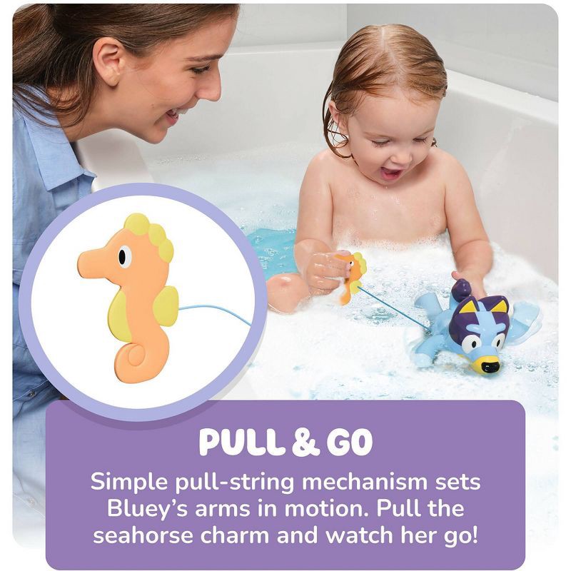 slide 2 of 7, Tomy Swimming Bluey Bath Toy with Seahorse– Water Toy for Tub or Pool, 1 ct