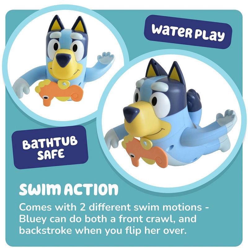 slide 3 of 7, Tomy Swimming Bluey Bath Toy with Seahorse– Water Toy for Tub or Pool, 1 ct