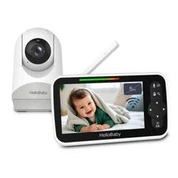 HelloBaby 5" Video Baby Monitor with Remote Pan-Tilt-Zoon (HB6251) - White