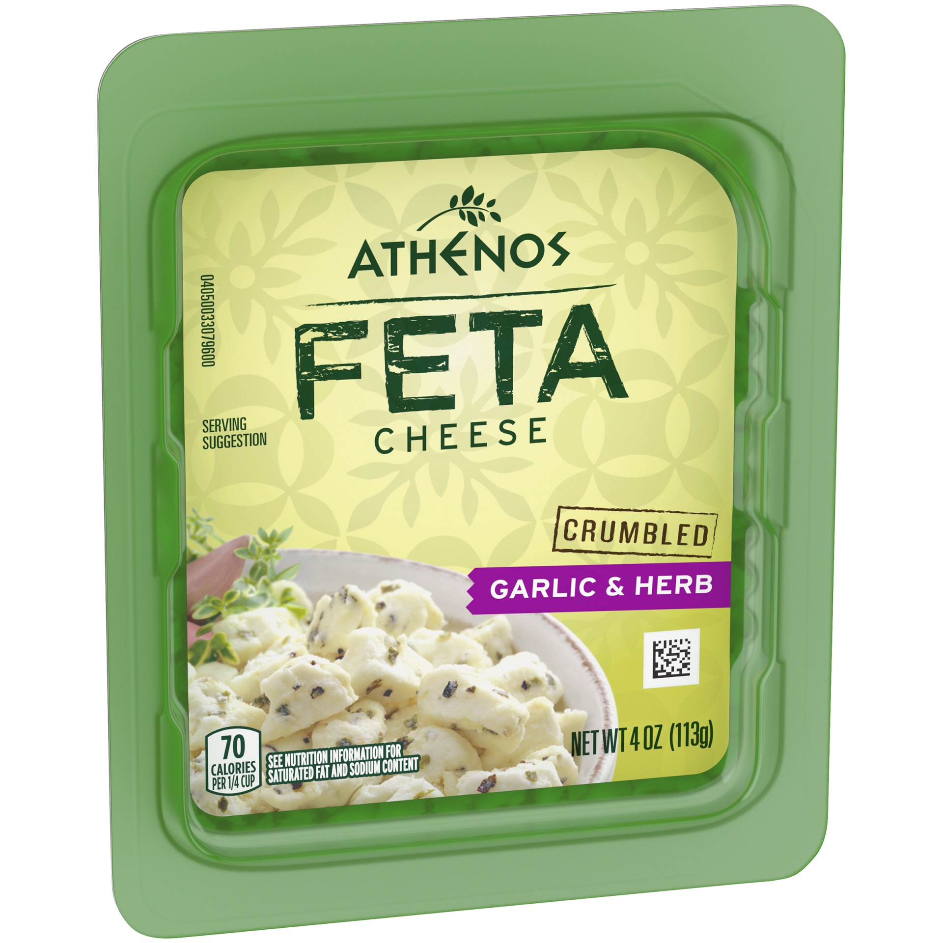 slide 3 of 6, Athenos Garlic & Herb Crumbled Feta Cheese, 4 oz Tub, 4 oz