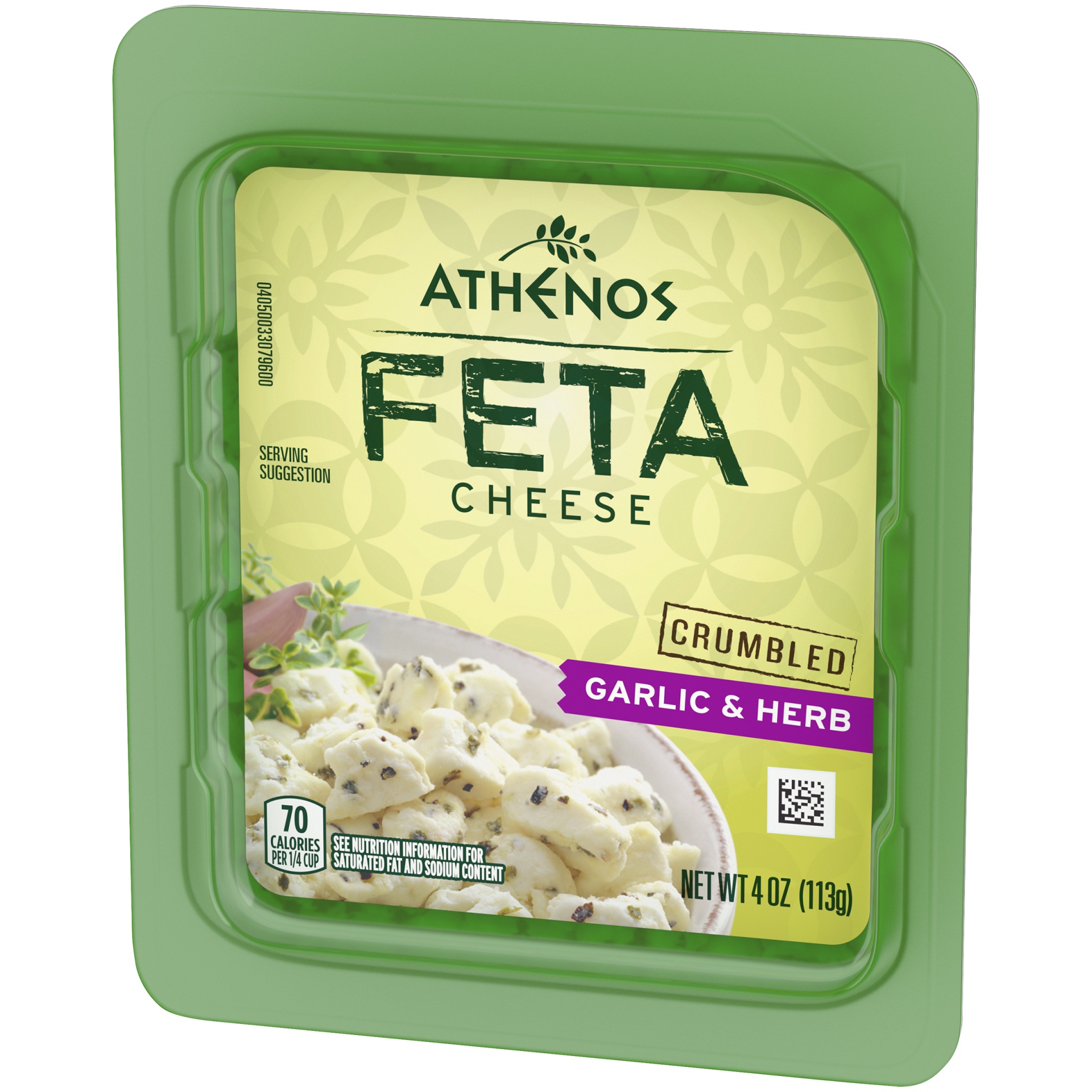 slide 5 of 6, Athenos Garlic & Herb Crumbled Feta Cheese, 4 oz Tub, 4 oz