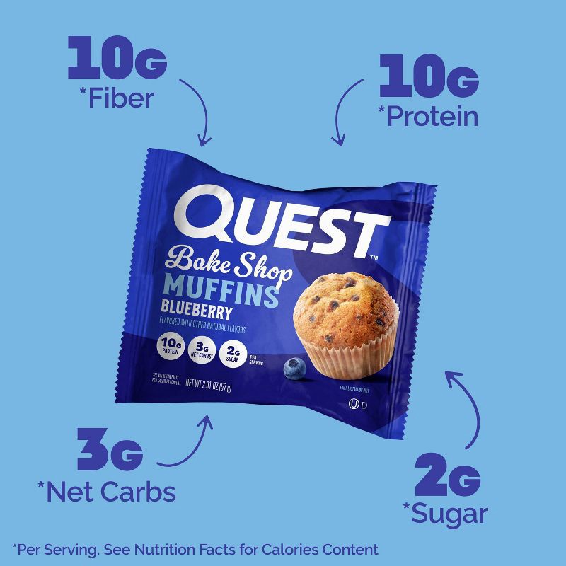 slide 3 of 6, Quest Nutrition Bake Shop Muffin - Blueberry - 4ct, 4 ct
