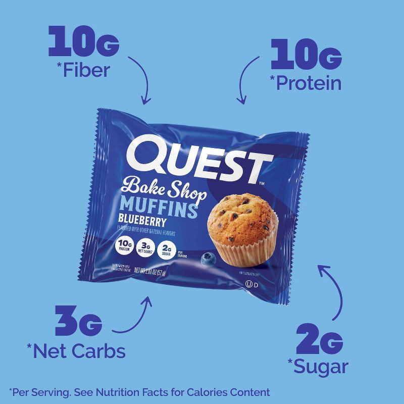 slide 4 of 9, Quest Nutrition Bake Shop Muffin - Blueberry - 4ct, 4 ct