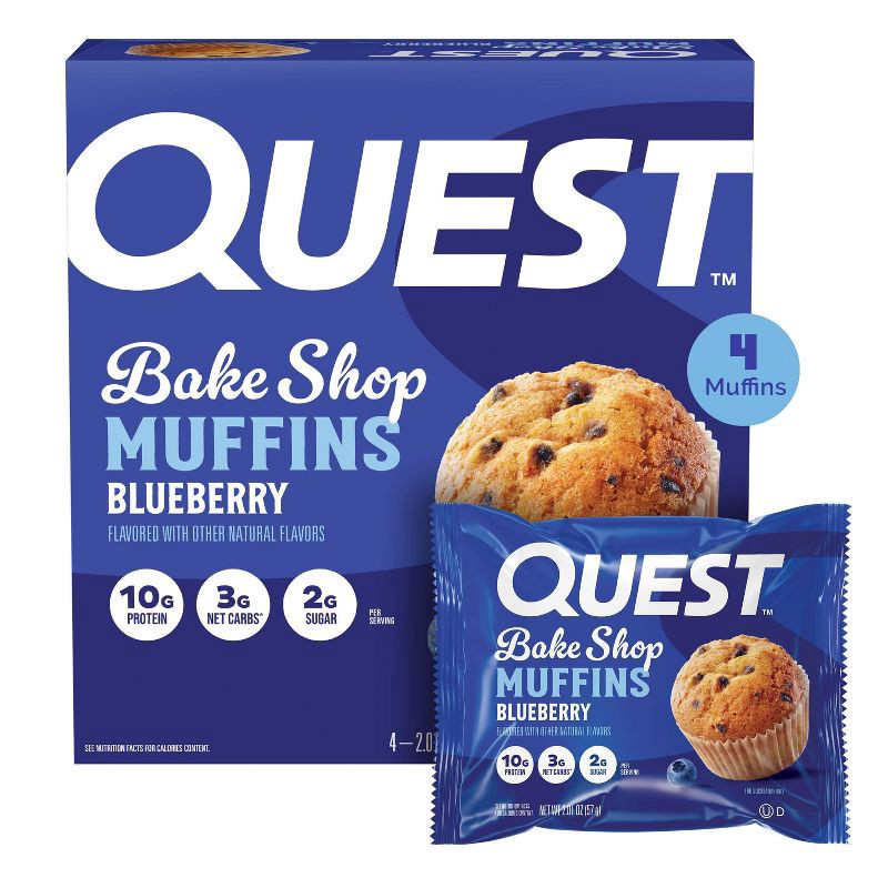 slide 1 of 9, Quest Nutrition Bake Shop Muffin - Blueberry - 4ct, 4 ct