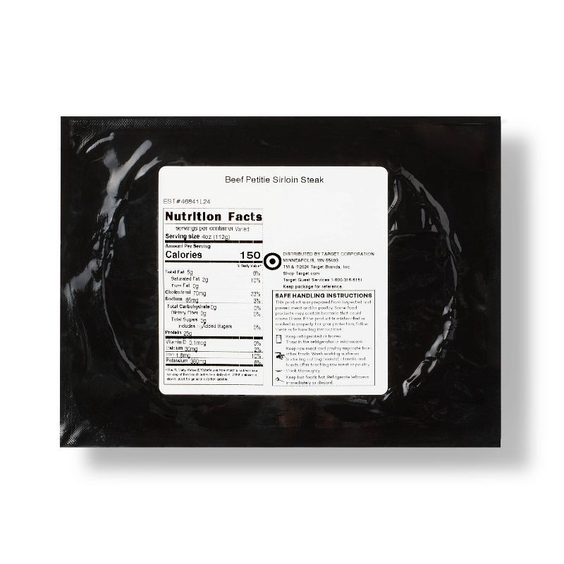 slide 2 of 3, Fresh Angus Beef Petite Sirloin Boneless Steak - price per lb - Good & Gather™, per lb