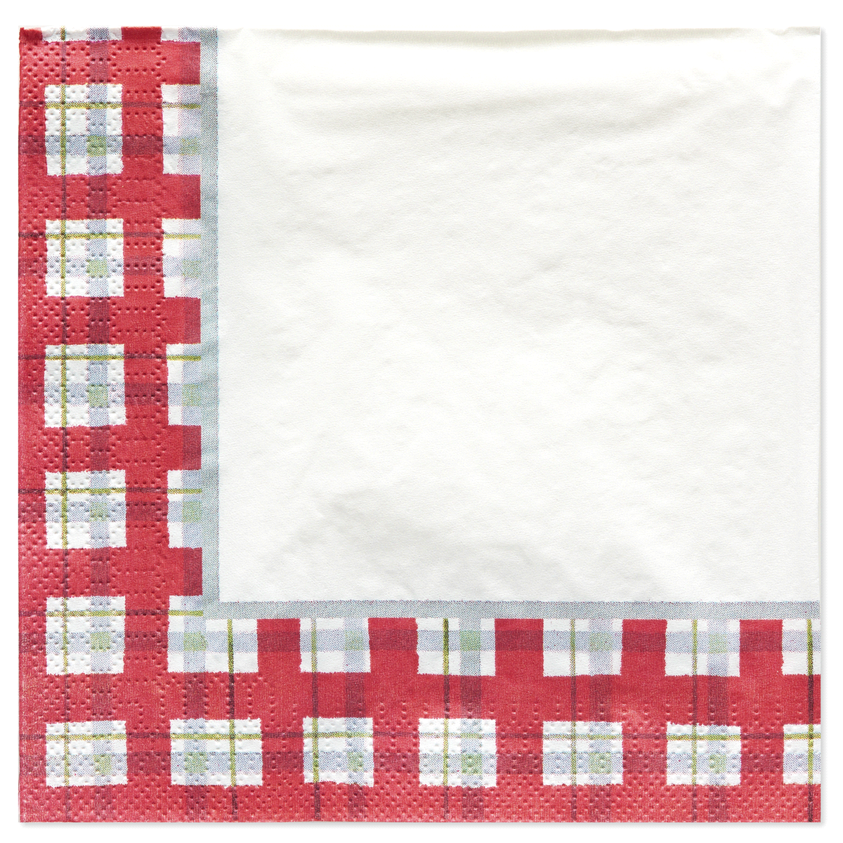 slide 3 of 3, Papyrus Greenery and Plaid Lunch Napkins, 1 ct