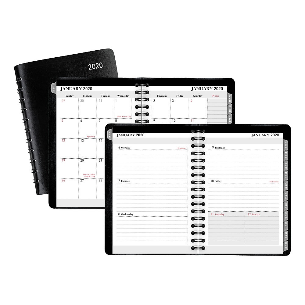 slide 1 of 1, Office Depot Brand Weekly/Monthly Planner, 4'' X 6'', Black, January To December 2020, Od711500, 1 ct