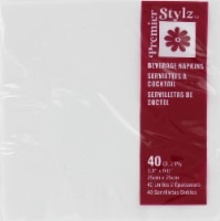 slide 1 of 1, Premier Stylz White Beverage Napkins, 40 ct