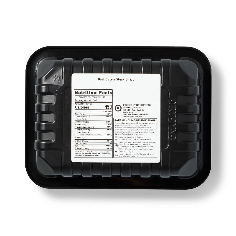 slide 2 of 3, Angus Beef Sirloin Steak Strips - 14oz - Good & Gather™, 14 oz