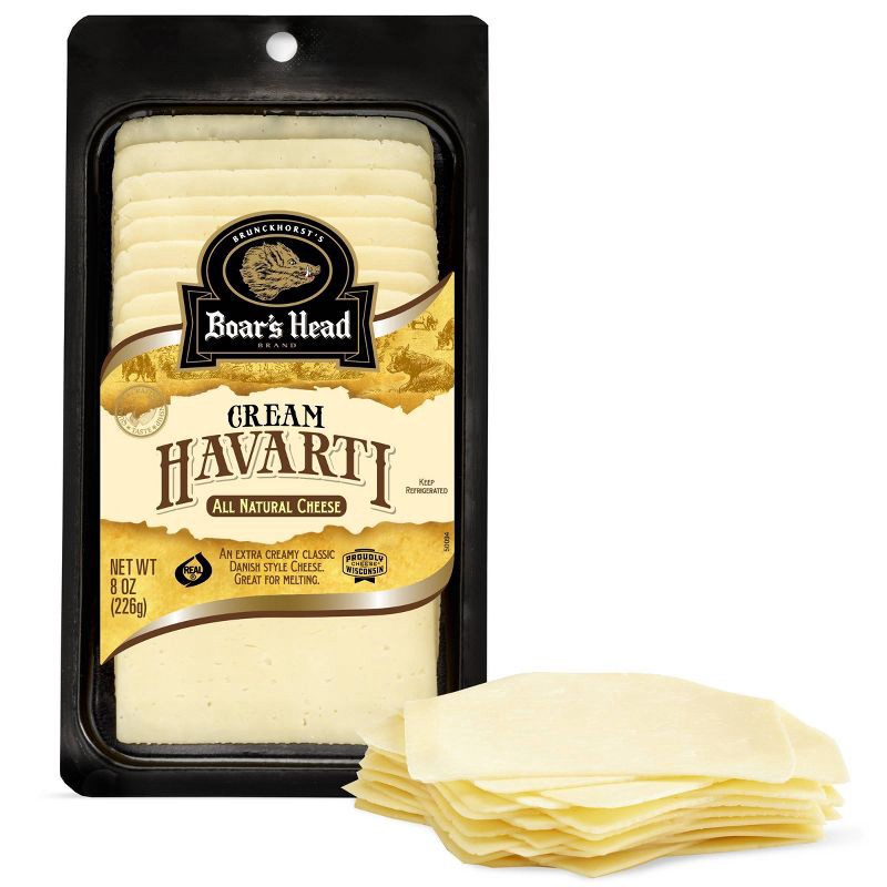 slide 2 of 3, Boar's Head Pre-Sliced Havarti Cheese - 8oz, 8 oz