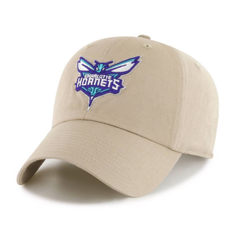 slide 1 of 2, NBA Charlotte Hornets Khaki Clean Up Hat: Cotton Twill, Adjustable Strap, 1 ct