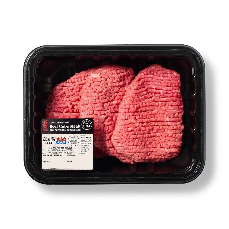 slide 1 of 3, Fresh Beef Cube Steak - price per lb - Good & Gather™, per lb