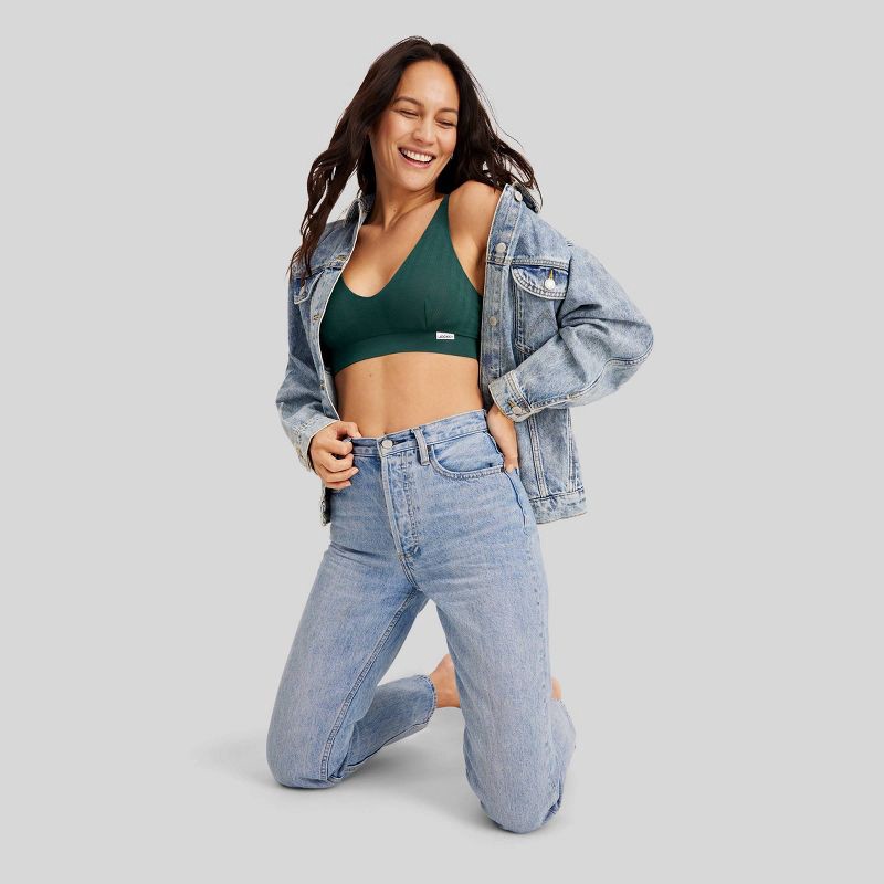 slide 5 of 5, Jockey Generation™ Women's Breathe Pointelle Bralette - Cactus Pine XL: Modal Knit, Removable Cup, Wireless, 1 ct