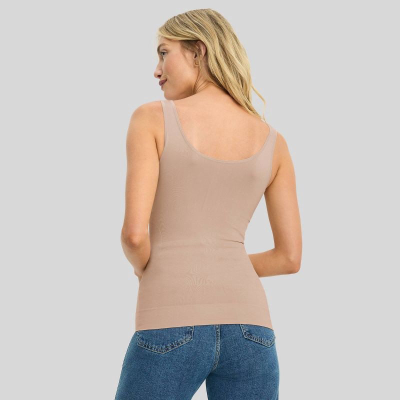 slide 2 of 2, Jockey Generation™ Women's Core Body Smoothing Tank Top - Light Beige S: Seamless, Tagless, Compression Fit, 1 ct