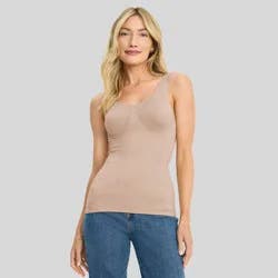Jockey Generation™ Women's Core Body Smoothing Tank Top - Light Beige XXL: Seamless Knit Pullover