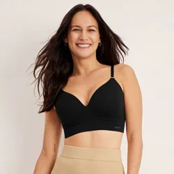 Jockey Generation™ Women's Seamfree® Comfort T-Shirt Bralette - Black S: Padded Knit Pull-On Style