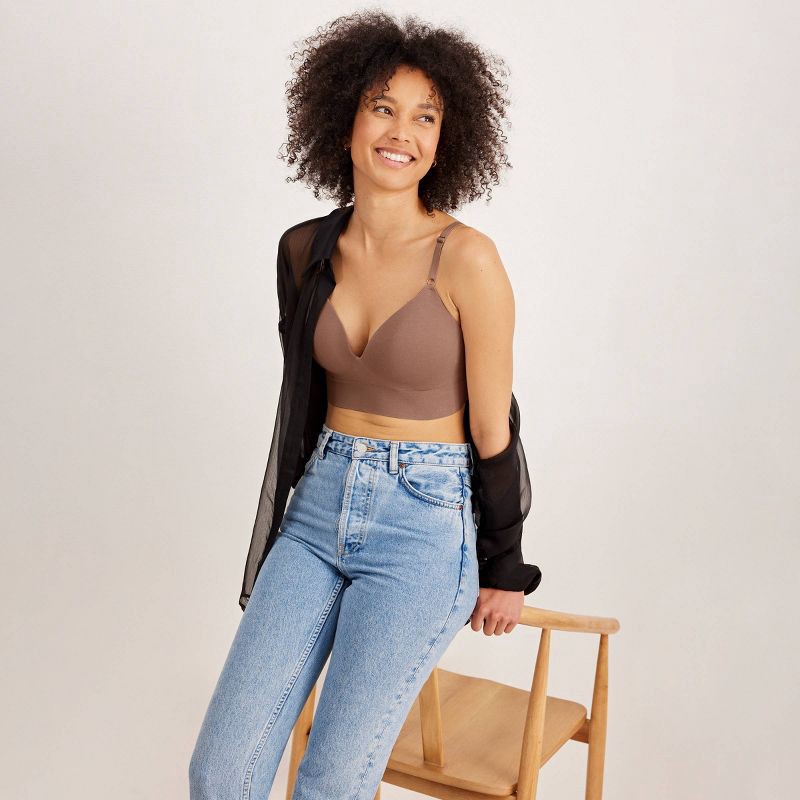 slide 3 of 5, Jockey Generation™ Women's Seamfree® Comfort T-Shirt Bralette - Almond S: Padded Knit Pull-On, 1 ct
