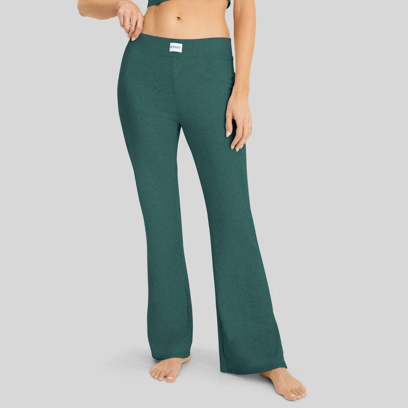 slide 1 of 2, Jockey Generation™ Women's Organic Cotton Blend Flare Pants - Cactus Pine L, 1 ct
