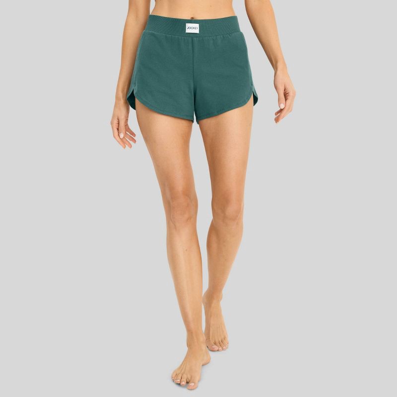 slide 1 of 2, Jockey Generation™ Women's Cotton Stretch Shorts - Cactus Pine M: Relaxed Fit, High Rise, Pull-On, Midweight Knit Fabric, 1 ct