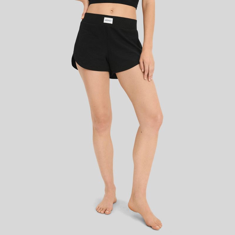 slide 1 of 5, Jockey Generation™ Women's Cotton Stretch Shorts - Black XL: Relaxed Fit, High Rise, Pull-On, Midweight Knit Fabric, 1 ct