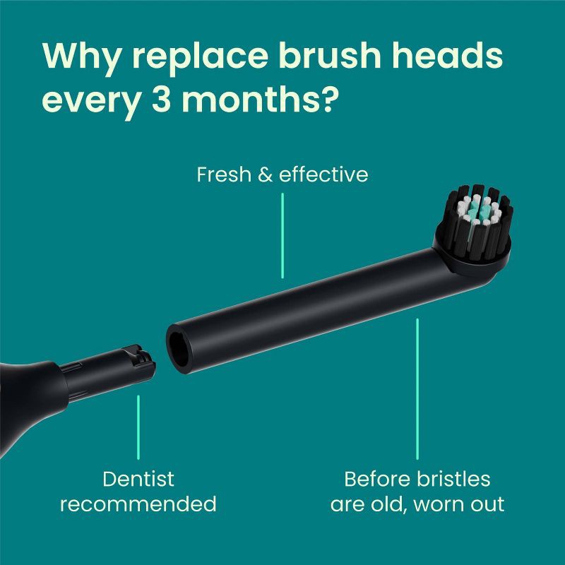 slide 6 of 13, quip Rev Oscillating Brush Head Refill- Black - 2pk, 2 ct