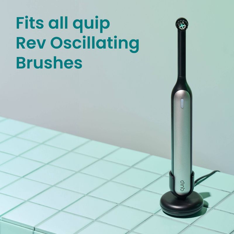 slide 7 of 13, quip Rev Oscillating Brush Head Refill- Black - 2pk, 2 ct