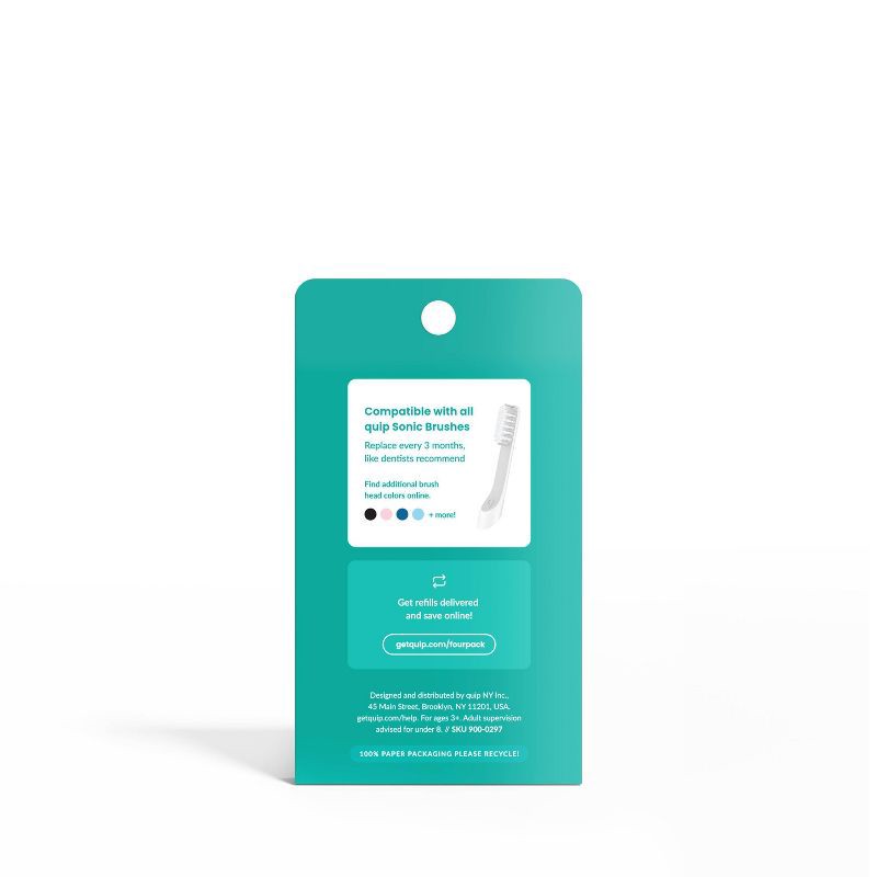 slide 3 of 9, quip Sonic Brush Head Refill - 4pk, 4 ct