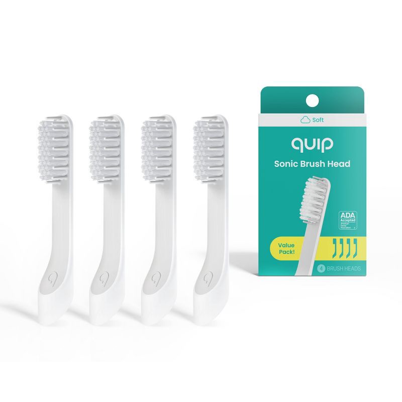 slide 1 of 9, quip Sonic Brush Head Refill - 4pk, 4 ct
