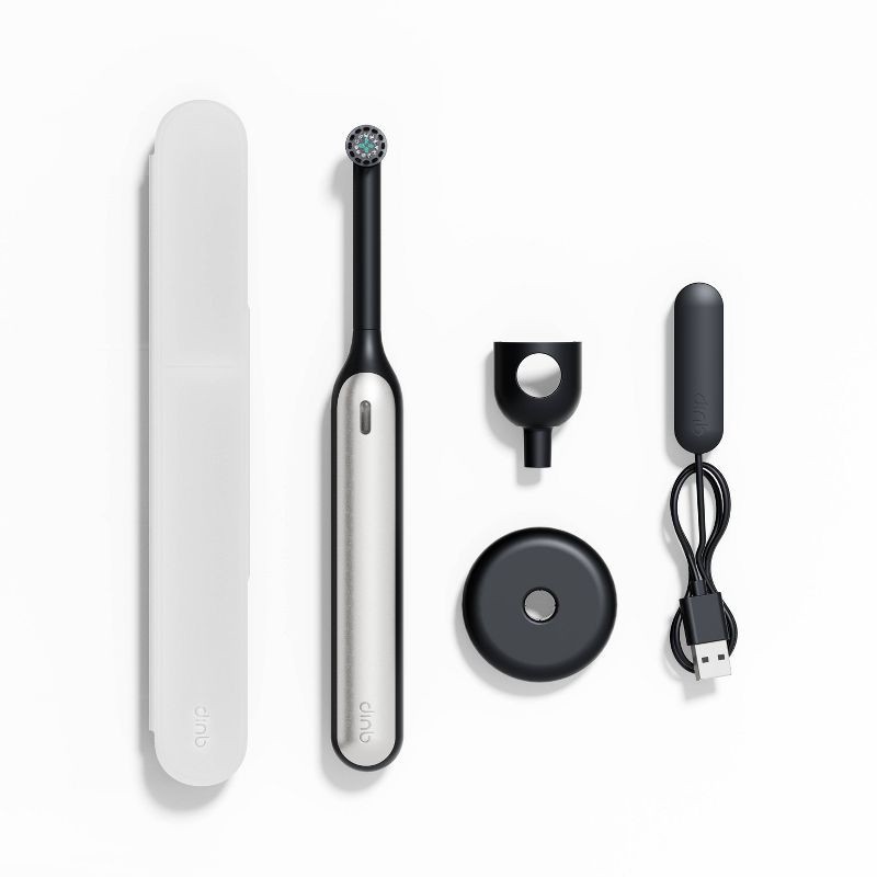 slide 12 of 20, quip Rev Oscillating Rechargeable Electric Toothbrush + Travel Case - Black/Silver, 1 ct