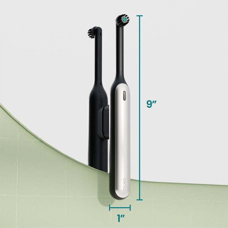 slide 15 of 20, quip Rev Oscillating Rechargeable Electric Toothbrush + Travel Case - Black/Silver, 1 ct