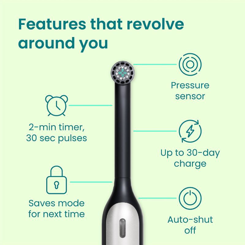 slide 5 of 20, quip Rev Oscillating Rechargeable Electric Toothbrush + Travel Case - Black/Silver, 1 ct