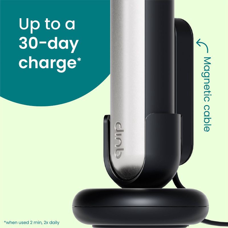 slide 2 of 20, quip Rev Oscillating Rechargeable Electric Toothbrush + Travel Case - Black/Silver, 1 ct