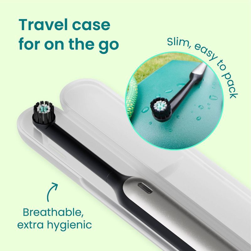 slide 11 of 20, quip Rev Oscillating Rechargeable Electric Toothbrush + Travel Case - Black/Silver, 1 ct