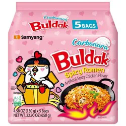 Samyang Buldak Spicy Chicken Carbonara Ramen Noodles - 22.90oz/5ct