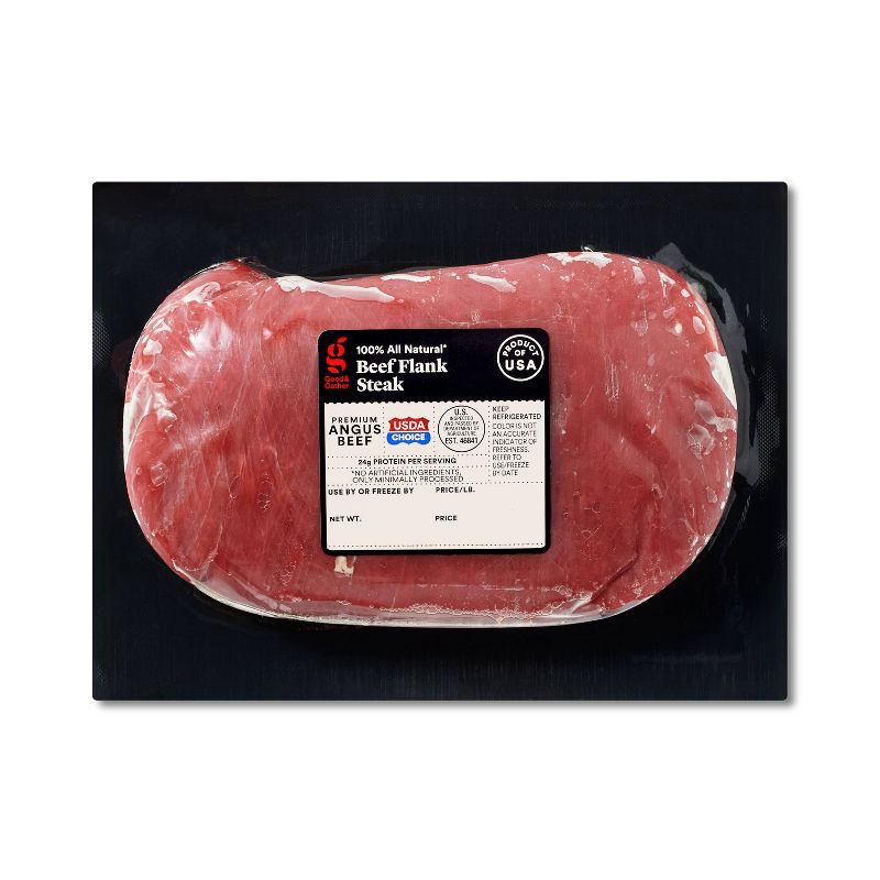 slide 1 of 3, Fresh Angus Beef Flank Steak - price per lb - Good & Gather™, per lb