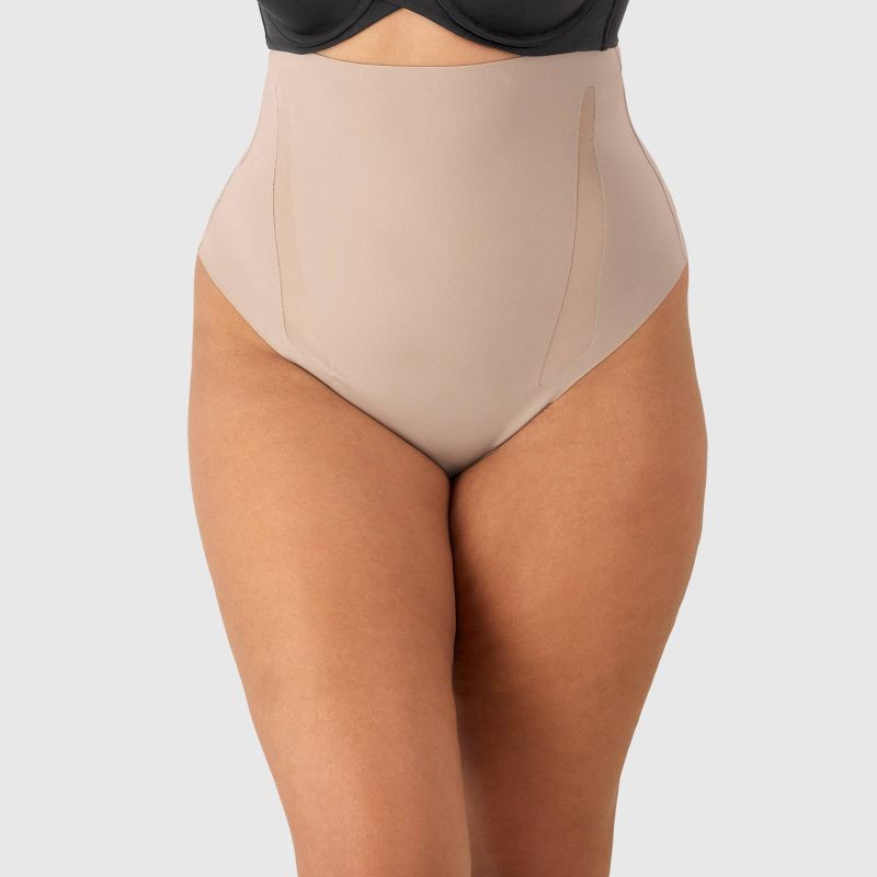 slide 1 of 4, Maidenform Women's Shapewear Extra Firm Shaping Thong SES200 - Evening Blush M: Waist Slimming Control Panties, 1 ct