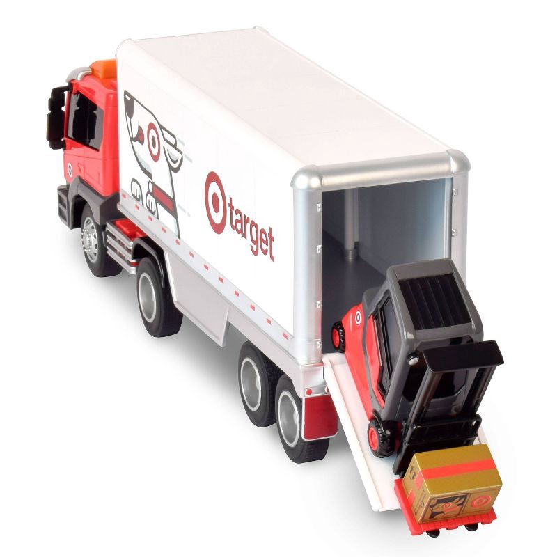 slide 3 of 6, Maxx Action Bullseye's Highway Hauler Playset - Target Truck with Lights, Sounds and Accessories: Metal Toy Trailer, 1 ct