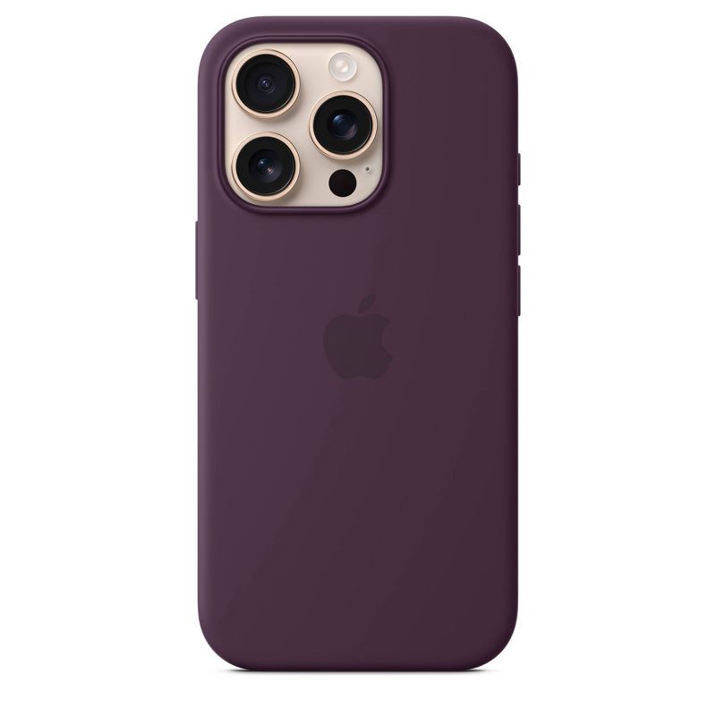 slide 1 of 4, Apple iPhone 16 Pro Silicone Case with MagSafe - Plum, 1 ct