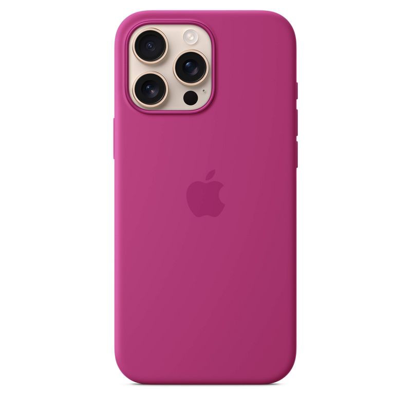 slide 1 of 4, Apple iPhone 16 Pro Max Silicone Case with MagSafe - Fuchsia, 1 ct