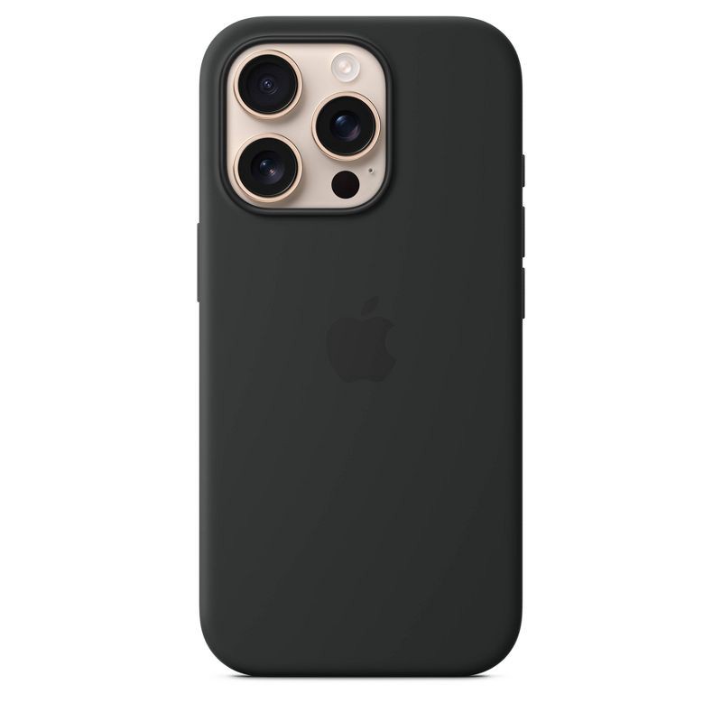 slide 1 of 4, Apple iPhone 16 Pro Silicone Case with MagSafe - Black, 1 ct