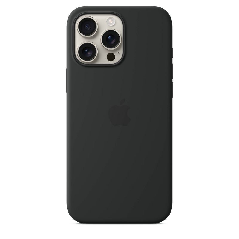 slide 2 of 4, Apple iPhone 16 Pro Max Silicone Case with MagSafe - Black, 1 ct