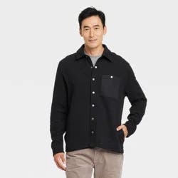 Men's Quilted Knit Shirt Jacket - Goodfellow & Co™ Black S