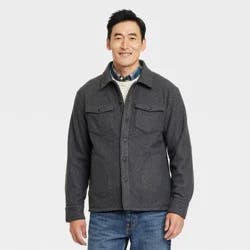 Men's Long Sleeve Shirt Jacket - Goodfellow & Co™ Charcoal Gray XXL