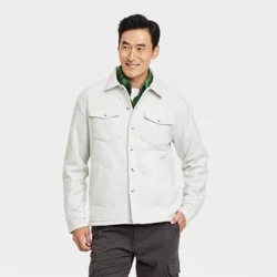 Men's Long Sleeve Shirt Jacket - Goodfellow & Co™ Light Gray XXL