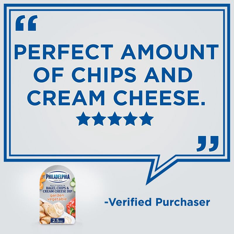 slide 7 of 8, Philadelphia Multigrain Bagel Chips & Garden Vegetable Cream Cheese Dip Snack - 2.5oz, 2.5 oz