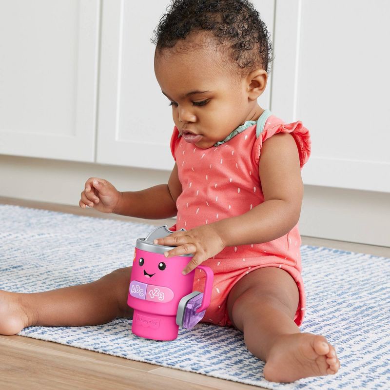 slide 3 of 6, Fisher-Price Laugh & Learn Wake up & Learn Coffee Mug - Pink, 1 ct