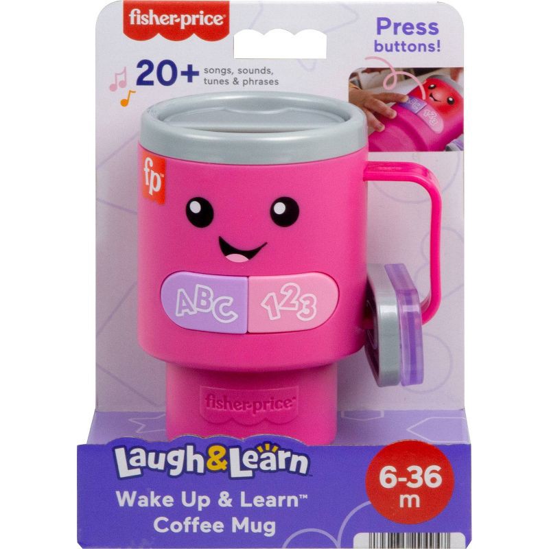 slide 6 of 6, Fisher-Price Laugh & Learn Wake up & Learn Coffee Mug - Pink, 1 ct