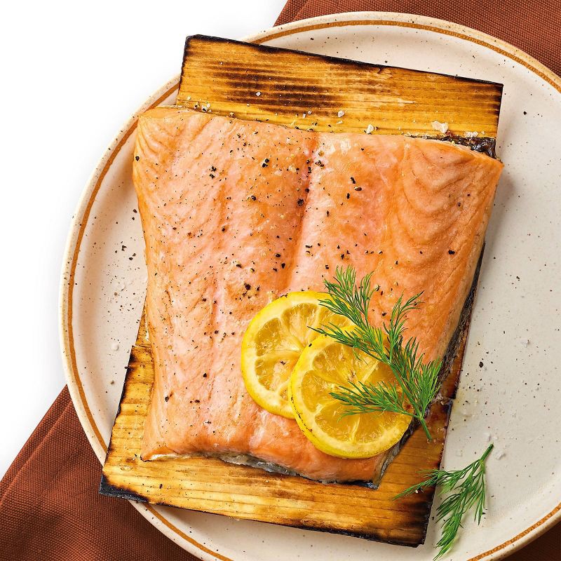 slide 3 of 3, Skin-On Salmon Portion with Cedar Plank - 12oz - Good & Gather™, 12 oz