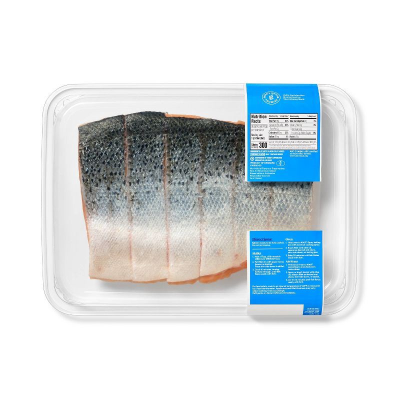 slide 2 of 4, Skin-On Atlantic Salmon Family Pack - 30oz/6pk - Good & Gather™, 30 oz, 6 ct